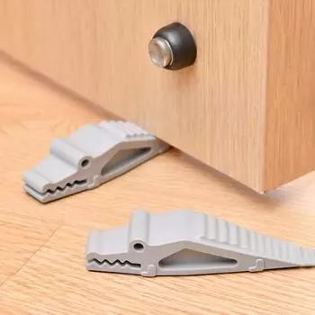 New TPU Door Stopper Crocodile Shape Wall Protectors Floor Holder Anti Collision No Punching Door Wedge Home зелёный