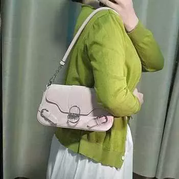 New Trendy Flap Shoulder Bags for Women All-match Commuter Ladies Underarm Bags Fashion Solid Color PU Leather Handbags
