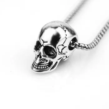 New Trendy Horror Skull Head Pendant Necklace Men s Fashion Metal Accessories Hip Hop Jewelry Party Gift