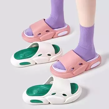 New Unisex Thick Platform Slippers Women 2024 Summer Mixed Color Non Slip Slides Woman Outdoor Beach Flip Flops Couple Shoes 45 36-37