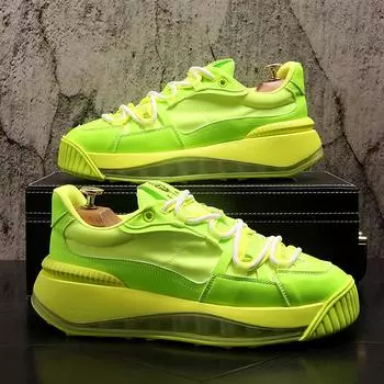 New Vulcanized Shoes Luxury Sneakers Men Harajuku Shoes Chunky Sneakers Men Green Sneakers Men High Fashion Zapatos Hombre 38 чёрный