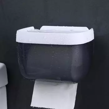 NEW Wall Mount Tissue Holder for Bathroom Storage Box Punch-Free Home Supplies Phone Rack Case Toilet Paper Holder Waterproof чёрный