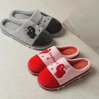 New Warm Wool Slippers: Non-Slip, Thick Bottom, Velvet-Lined, Couples Indoor Footwear for Winter 36-37 (fits 35-36)