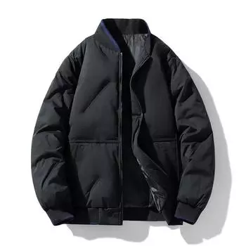 New Winter Cotton Jacket Men s Trendy Baseball Uniform Simple and Versatile Collar Cotton Jacket M