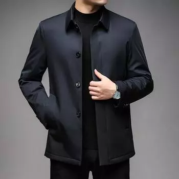 New winter down jacket for men, middle-aged dad, administrative cadre jacket, thickened and warm 170