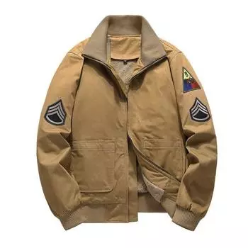 New Winter Style Pilot Wear American Retro World War II Tank Jacket Version Plus Velvet Jacket Cotton Jacket M
