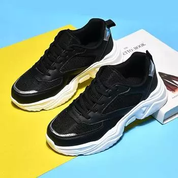 New Women s Sports Shoes Thick Sole Vulcanized Casual Running Autumn White Shoes 35