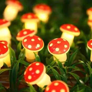 New Year USB Mushroom 3M 20LED Led String Lights Indoor Atmosphere Christmas Decoration Room Battery Lights Party Waterproof 079 USB&1.5M 10LED теплый белый