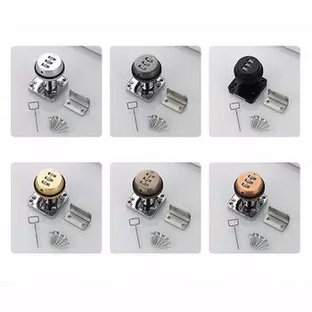 New Zinc Alloy Drawer Combination Lock Home Security 3 Digital Code Password Locker Furniture Hardware Wardrobe Code Lock Drawer серебряный