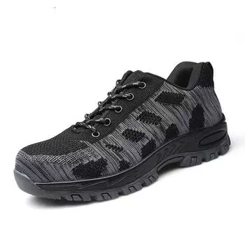 Newest -105 Holfredterse Boots Mens Work Steel Toe Shoes Anti-Smash Comfortable Protection Outdoors Lightweight Shoes 41