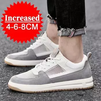 Newest Men s Elevator Shoes Man Invisible Insole Men breathable Heighten Increased 8cm 6CM Sneakers Taller Comfortable Sports Shoes 42