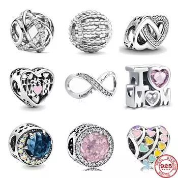 Newgalaxy Openwork Cross Heart Moon Family Diy Bead Fit Original Charms Silver 925 Bracelet X044