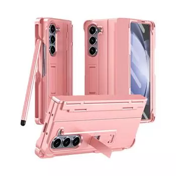 Невидимая подставка для Samsung Galaxy Z Fold 6 5 4 3, чехол, слот для ручки, стилус, стеклянная пленка, защитная крышка на петлях экрана, держатель-подставка Samsung Galaxy Z Fold 6 белый