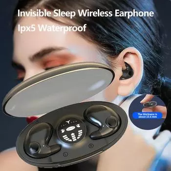 Невидимые наушники для сна, беспроводные Bluetooth 5,3 наушники с шумоподавлением IPX5, водонепроницаемая спортивная гарнитура, наушники TWS
