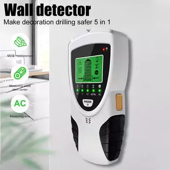 NewStud Finder 5 In 1 High Accuracy Wall Scanner with LCD Display and Audio Alarm Automatic Calibration Portable Electronic Wall серебряный