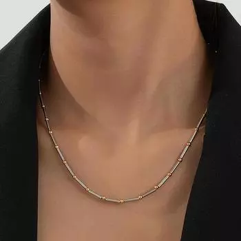 Нежное и тонкое короткое винтажное ожерелье золотой