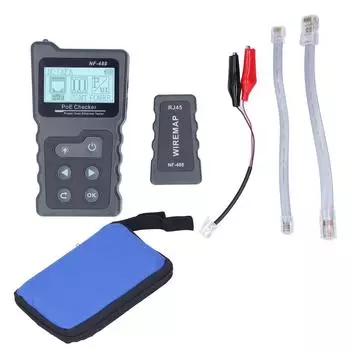 NF488 LCD Ethernet POE тестер автоматическая идентификация детектор POE проверка камеры кабель питания Po