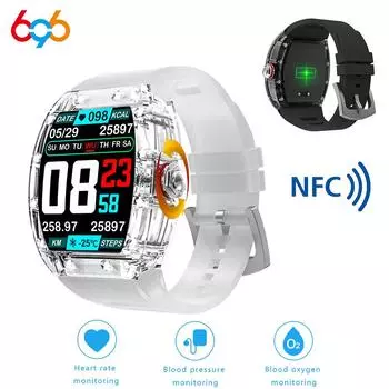Nfc умные часы женские браслеты мониторинг сердечного ритма спортивный фитнес-трекер модные женские мужские водонепроницаемые умные часы