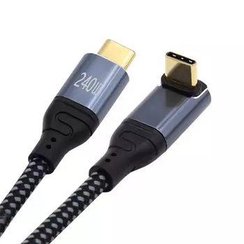 NFHK 240 Вт 90 градусов USB для и Мобильный 50 см Кабель USB-C Type-C, 480 Мбит/с, 48 В, 5 А, Угловой вверх/вниз, Совместимый с 2.0, 100 Вт, Ноутбуки, Планшеты,