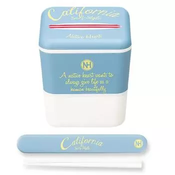 NH Square Nest Lunch Chopsticks Box Set Cursive Blue 276680 & синий