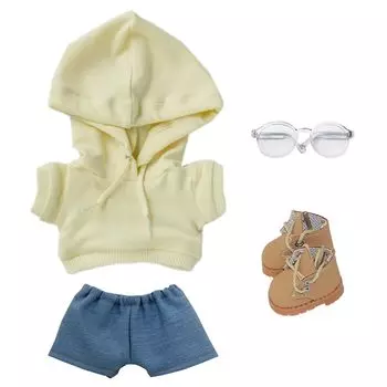 niannyyhouse 10cm 15cm 20cm Plush Clothes Loose Fit Hoodie Jeans Glasses Shoes Dress Up Cotton Doll Accessories (A8, 10cm)