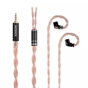 NICEHCK GCT5 Earphone 5N High Purity Single Crystal Copper 4 Core OCC QDC 2Pin Plug Purity Upgrade Cable 3 Pole Soft QDC Earphone 2Pin Re-Cable 2.5mm