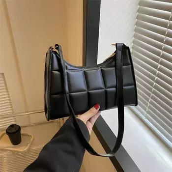 Niche design bag women s 2024 winter new armpit bag retro trend shoulder bag fashion simple handbag чёрный