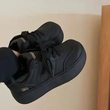 Niche Design Big Head Board Shoes, детская осенняя новинка, универсальная повседневная спортивная обувь для студентов на толстой подошве 35 чёрный