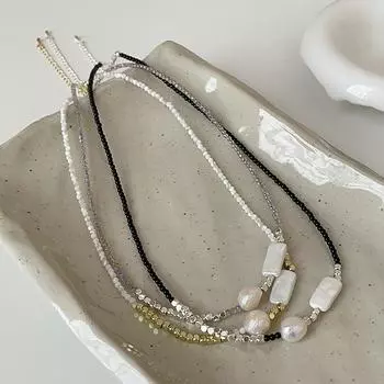 Niche Design Broken Silver Splicing Crystal Pearls Pearl Ожерелье Женское Элегантное Легкое Роскошное Универсальное Ожерелье На Ключицу