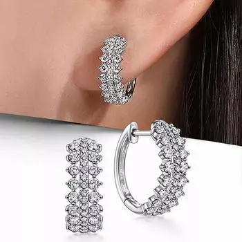Niche Design Cold Wind Ear Buckle, Cool Girl Simple Zircon Small Earrings Earrings, Wind Earrings