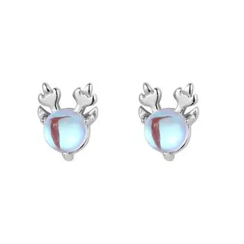 Niche Design Sense Moonstone Elk Rogs Simple Temperament Рождественский подарок