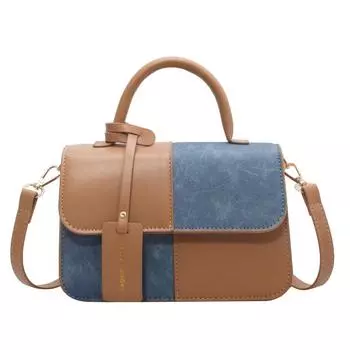 Niche Design Sense Splicing Oblique Span Bag Bag Популярная High-End Sense Маленькая квадратная сумка хаки