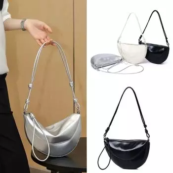 Niche Horn Bag, Croissant Bag, Saddle Bag, Underarm Bag, Half-moon Bag, Single-shoulder Crossbody Bag, Chest Bag чёрный