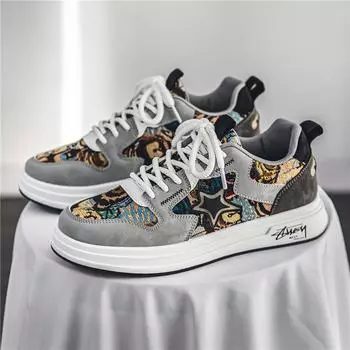 Niche original men s shoes four seasons new versatile canvas middle school students sports and leisure height increase small whiteboard 39
