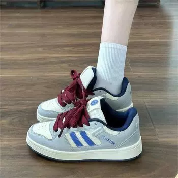 Niche platform bread shoes men s summer new couple versatile casual sports board shoes women 35 серо голубой