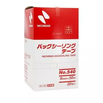 Лента для запечатывания пакетов Nichiban 20 рулонов 9 мм x 50 м красная 540R № 540