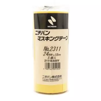 Малярная лента Nichiban 24 мм x 18 м 50 рулонов желтая 2311H-24BOX жёлтый
