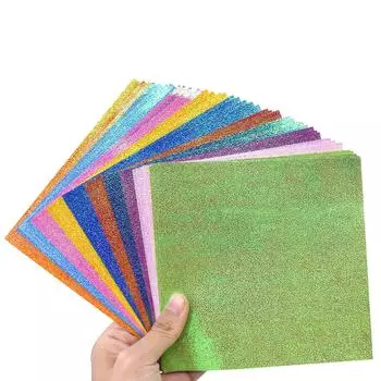NICHII Origami Glitter 100 10 Бумага для оригами One Glossy Thousand Paper 15 см x 15 см Бумага, Листы, Цвета, Ремесло, Сторона, Бумага, Разноцветная, Журавли,