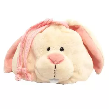 NICI Фигурка кролика, чехол для лица, Германия, плюшевый подарочный чехол для лица, завязывающийся на шнурок, кролик, питомец 3090463 розовый