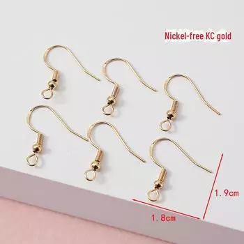 Nickel-Free Electroplated 925 Silver Copper Ear Hooks in KC Gold