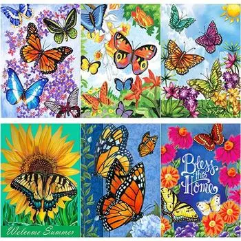 Nieuwe 5D Diy Diamant Schilderij Vlinder Diamant Borduurwerk Bloem Kruissteek Volledige Vierkante Ronde Boor Домашний декор Handleiding Art Gift Full Round 15x20CM