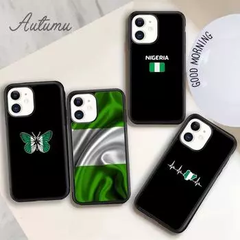 Nigeria Flag Phone Case for iPhone 11 12 13 14 Pro Max mini X XR XS SE 2020 5 6S 7 8 Plus Samsung Galaxy S21 S22 Cover shell iPhone 6plus