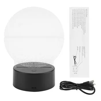Night Light ABS Base Holder Planet Pattern Lamp Touch Switch (Black without Remote Control) чёрный