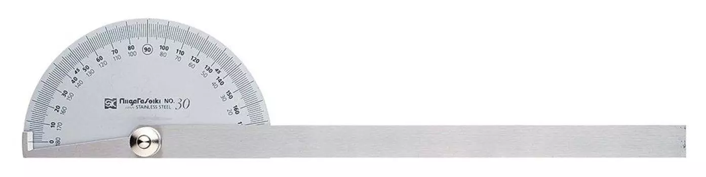 Niigata Seiki SK Made in Japan Protractor Silver Finish No.30 PRT-30S