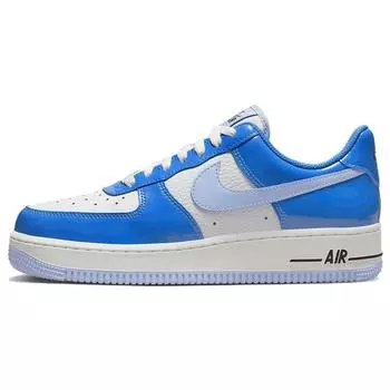 Nike Air Force 1 07 Photo Blue Лакированные женские кроссовки Cobalt-Bliss Summit-White Black FJ4801-400 35.5