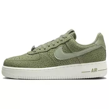 Nike Air Force 1 07 Premium Safari Print Pack - Женские кроссовки цвета масляной зелени Sesame Light-Bone FV6519-200 38.5