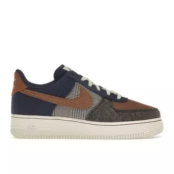 Nike Air Force 1 07 Премиум твидовые вельветовые мужские кроссовки Коричневый полуночно-темно-синий эль-коричневый FQ8744-410 42