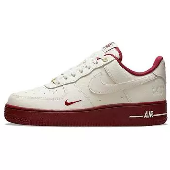 Nike Air Force 1 07 SE 40th Anniversary — женские кроссовки Sail Team Red Cream Metallic-Gold Black DQ7582-100 39