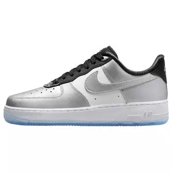 Nike Air Force 1 07 SE Chrome Pack — женские кроссовки серебристого цвета металлик, черные DX6764-001 36.5