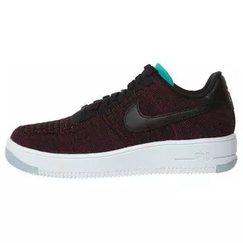 Nike Air Force 1 Flyknit Low Черные женские кроссовки Red Black-Team-Red-Clear-Jade 820256-002 37.5